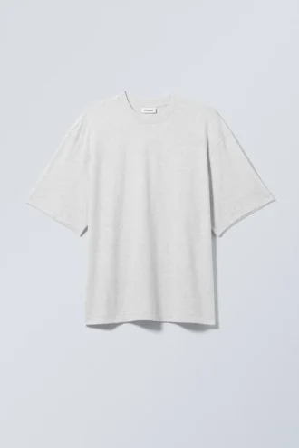 Weiches Oversize-T-Shirt – Hellgrau meliert