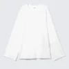 Weiches, oversized Langarmshirt – Weiß
