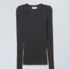 Weiches, transparentes Langarmshirt – Dunkelgrau Weiches, transparentes Langarmshirt – Dunkelgrau