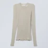 Weiches, transparentes Langarmshirt – Hellbraun Weiches, transparentes Langarmshirt – Hellbraun