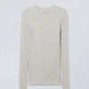 Weiches, transparentes Langarmshirt – Hellbraun Weiches, transparentes Langarmshirt – Hellbraun