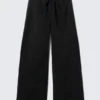 Weit geschnittene, gewaschene Ripstop-Hose – Schwarz Weit geschnittene, gewaschene Ripstop-Hose – Schwarz