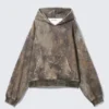 Weit geschnittener bedruckter Kapuzenpullover – Khaki Green Forest Weit geschnittener bedruckter Kapuzenpullover – Khaki Green Forest