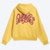 Weit geschnittener Kapuzenpullover mit Reißverschluss und Print – Gelb – Rote Welle Weit geschnittener Kapuzenpullover mit Reißverschluss und Print – Gelb – Rote Welle