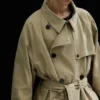 Weit geschnittener Zweireiher-Trenchcoat – Beige Weit geschnittener Zweireiher-Trenchcoat – Beige