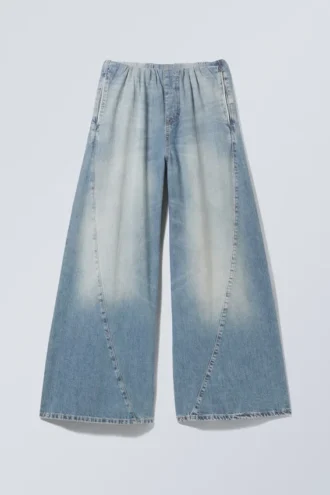 Weite, baggy Denim-Jogginghose – Tide Blue