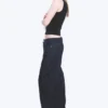 Weite Jeans mit mittlerer Leibhöhe und weitem Bein – Slub-Waschung – Dunkelblau Weite Jeans mit mittlerer Leibhöhe und weitem Bein – Slub-Waschung – Dunkelblau