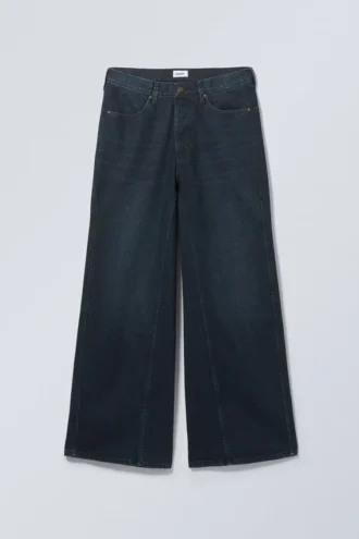 Weite Jeans mit normaler Taillenhöhe – Blue Layer
