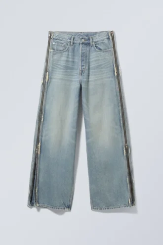 Weite Jeans mit Reißverschluss – Seventeen Blue – Mittelblau