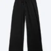 Weite Lounge-Hose aus Baumwolle – Schwarz Weite Lounge-Hose aus Baumwolle – Schwarz