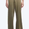 Weite Lounge-Hose aus Baumwolle – Staubiges Khaki-Grün Weite Lounge-Hose aus Baumwolle – Staubiges Khaki-Grün