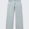 Weite Low-Rise-Jeans mit weitem Bein – Snow Blue – Hellblau Weite Low-Rise-Jeans mit weitem Bein – Snow Blue – Hellblau