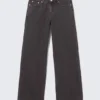 Weite Low-Rise-Jeans mit weitem Bein – Tintenschwarz – Schwarz Weite Low-Rise-Jeans mit weitem Bein – Tintenschwarz – Schwarz