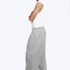 Weite, plissierte Jogginghose – Grau meliert Weite, plissierte Jogginghose – Grau meliert