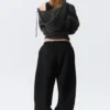 Weite, schwere Jogginghose – Schwarz Weite, schwere Jogginghose – Schwarz