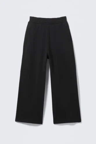 Weite Skater-Jogginghose mit tiefem Schritt – Schwarz