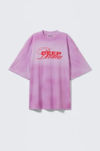 Weites, oversized T-Shirt mit Print – Helllila – Deep Dreams