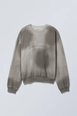 Weites Sweatshirt mit Print – Grau – Sport Spray