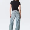 Workwear-Jeans mit abgerundeter Barrel-Taille – Hypnos Blue – Mittelblau Workwear-Jeans mit abgerundeter Barrel-Taille – Hypnos Blue – Mittelblau