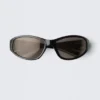 Wrap-Around-Sonnenbrille – Schwarz – Schwarze Gläser Wrap-Around-Sonnenbrille – Schwarz – Schwarze Gläser