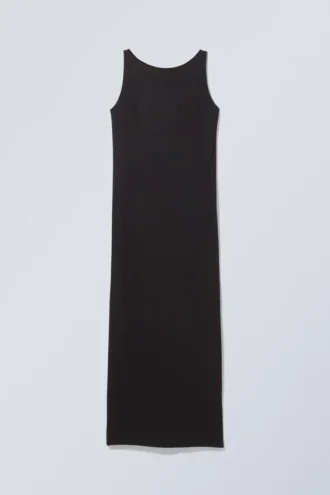 Yael-Kleid mit offenem Rücken – Schwarz