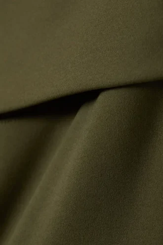 Yoga-Leggings mit gefalteter Taille und ausgestelltem Bein – Dunkelkhaki-Grün
