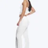 Yoga-Leggings mit gefalteter Taille und ausgestelltem Bein – Weiß Yoga-Leggings mit gefalteter Taille und ausgestelltem Bein – Weiß