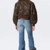Yulia B Lockere Nylon-Bomberjacke – Dunkelbraun Yulia B Lockere Nylon-Bomberjacke – Dunkelbraun