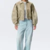 Yulia B Lockere Nylon-Bomberjacke – Hellkhaki Yulia B Lockere Nylon-Bomberjacke – Hellkhaki