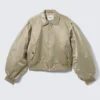 Yulia B Lockere Nylon-Bomberjacke – Hellkhaki Yulia B Lockere Nylon-Bomberjacke – Hellkhaki