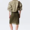 Yulia B Midi-Rock aus Mesh mit Strass – Khaki-Grün – Strass Yulia B Midi-Rock aus Mesh mit Strass – Khaki-Grün – Strass