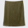 Yulia B Midi-Rock aus Mesh mit Strass – Khaki-Grün – Strass Yulia B Midi-Rock aus Mesh mit Strass – Khaki-Grün – Strass