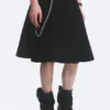 Yungblud Mid Rise Denim Kilt – Schwarz Yungblud Mid Rise Denim Kilt – Schwarz