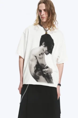 Yungblud Oversize-T-Shirt mit Print – Off-White