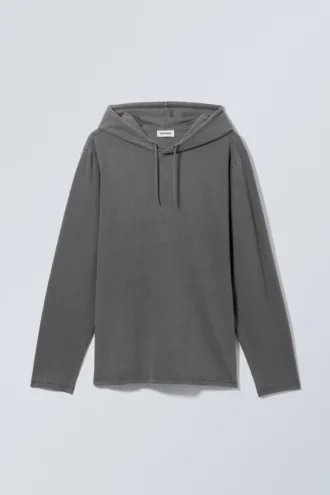 Zac Langarm-Kapuzenpullover – Dunkelgrau