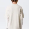 Zeilagiges Baumwoll-T-Shirt – Hellbeige & Weiß Zeilagiges Baumwoll-T-Shirt – Hellbeige & Weiß