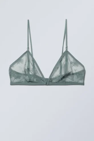 Zelda Spitzen-Bralette – Staubiges Türkis