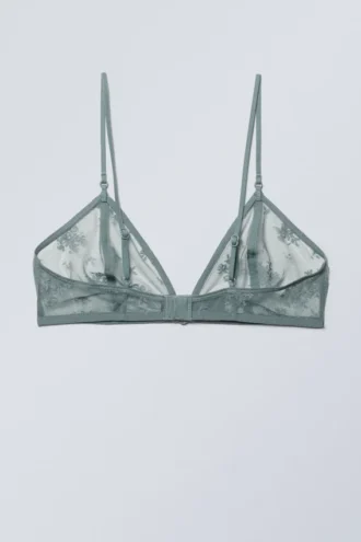 Zelda Spitzen-Bralette – Staubiges Türkis