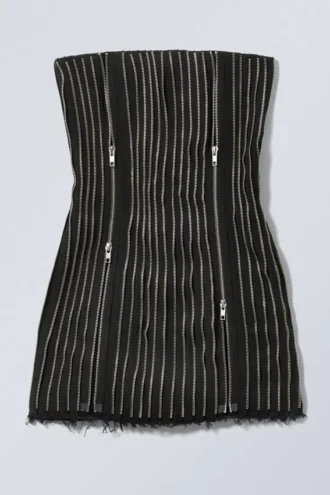 Zip-Tube-Kleid – Schwarz