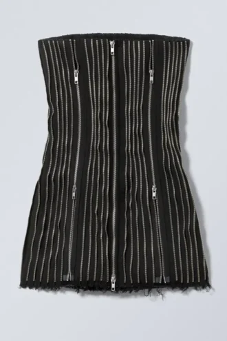 Zip-Tube-Kleid – Schwarz