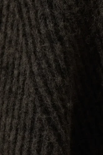 Zweifarbiger Strickpullover aus Wollmischung – zweifarbig dunkelbraun