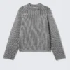 Zweifarbiger Strickpullover aus Wollmischung – zweifarbig hellgrau Zweifarbiger Strickpullover aus Wollmischung – zweifarbig hellgrau