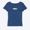 Zweiteiliges Bolero-Oberteil im Lagenlook – gestreift, blau Zweiteiliges Bolero-Oberteil im Lagenlook – gestreift, blau